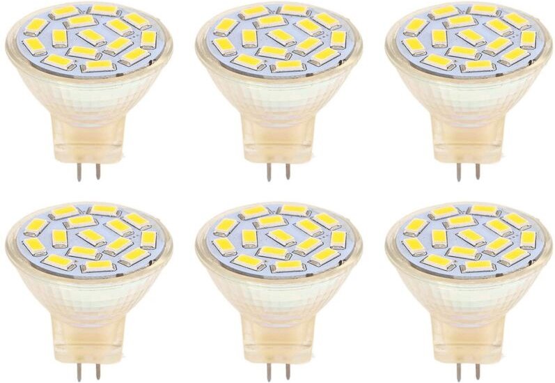 6er-Pack LED-Halogen-Ersatzlampen, LED-Lampen, GU4-LED-Lampe, 270 LM, 15 LED, energiesparend, MR11-Schienenlampenperlen,...