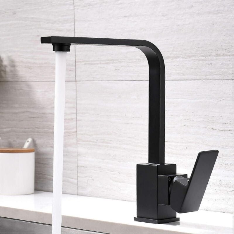 BEBUSINGOTO Küchenarmatur Küchenarmatur Küchenspüle Wasserhahn 360 Grad drehbar Spültischarmatur Spültischarmatur Schwar...