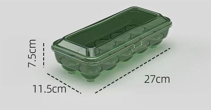 Universeller, transparenter Eierhalter, Aufbewahrungsbox mit Deckel, Kühlschrankorganizer, 1 Stück, transparent grün, fa...