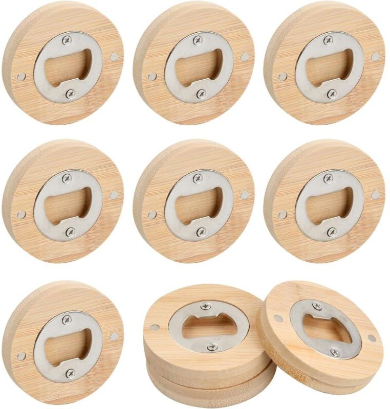 10er Set Flaschenöffner Kapselheber Rund Holz Flaschenöffner Verdickter und unzerbrechlicher Holz Flaschenöffner Edelsta...