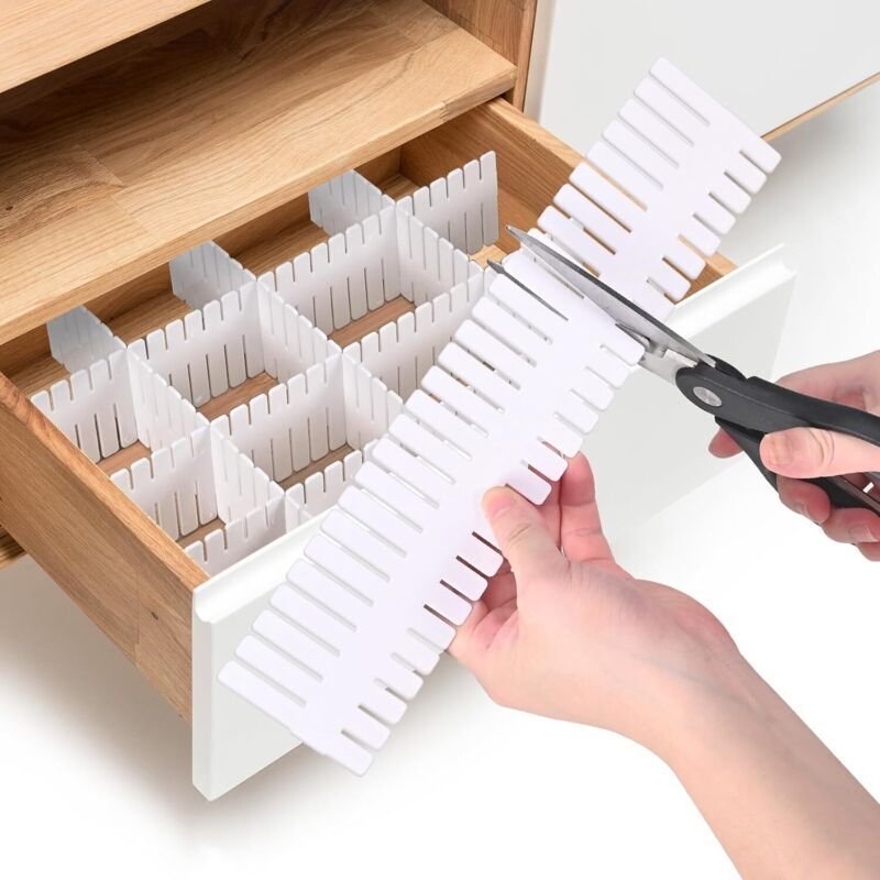 Verstellbare Schubladeneinsätze, 37 x 7 cm, 20er-Pack, Schubladenorganizer, Trenngitter, für Unterwäsche, Socken, Küche,...