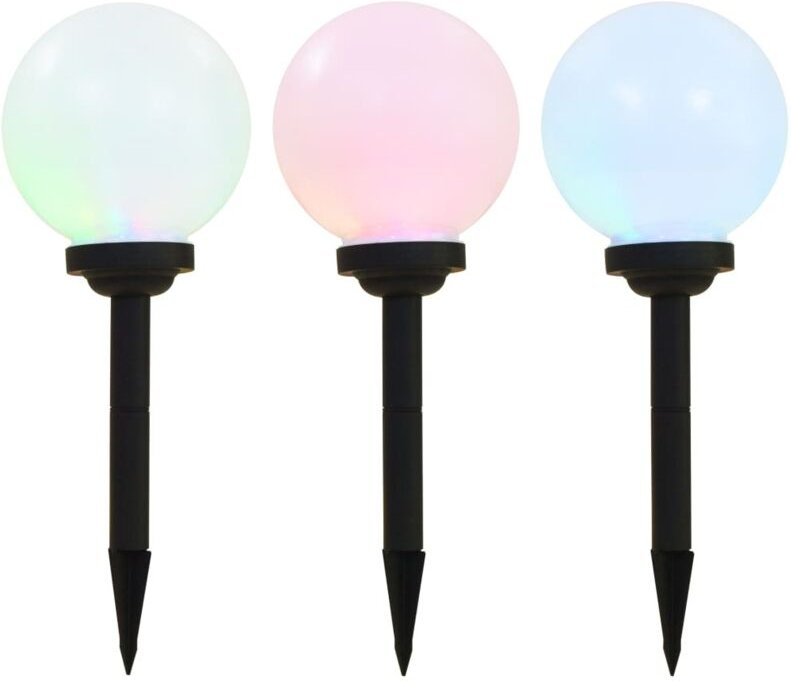 Outdoor Solarleuchten 3 Stück led Kugelförmig 20 cm rgb Vidaxl