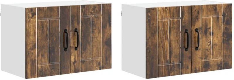 Küchenwandschränke 2 pcs Geräucherte Eiche 60 x 31 x 40 cm vidaXL
