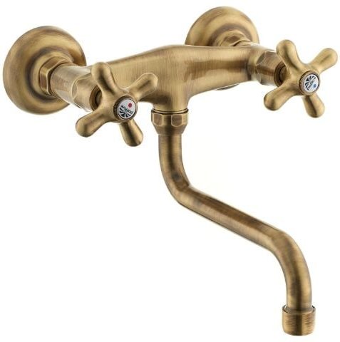 Wandspüle mit schwenkbarem Auslauf aus Bronze Serie Paffoni Iris IRV161BR Messing - Bronzato