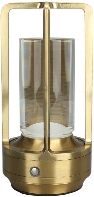 Kabellose Tischlampe, dimmbar, 3 Farben, wiederaufladbare LED-Touch-Lampe für Cabeceira Camping – Kristall-Aluminium (GO...