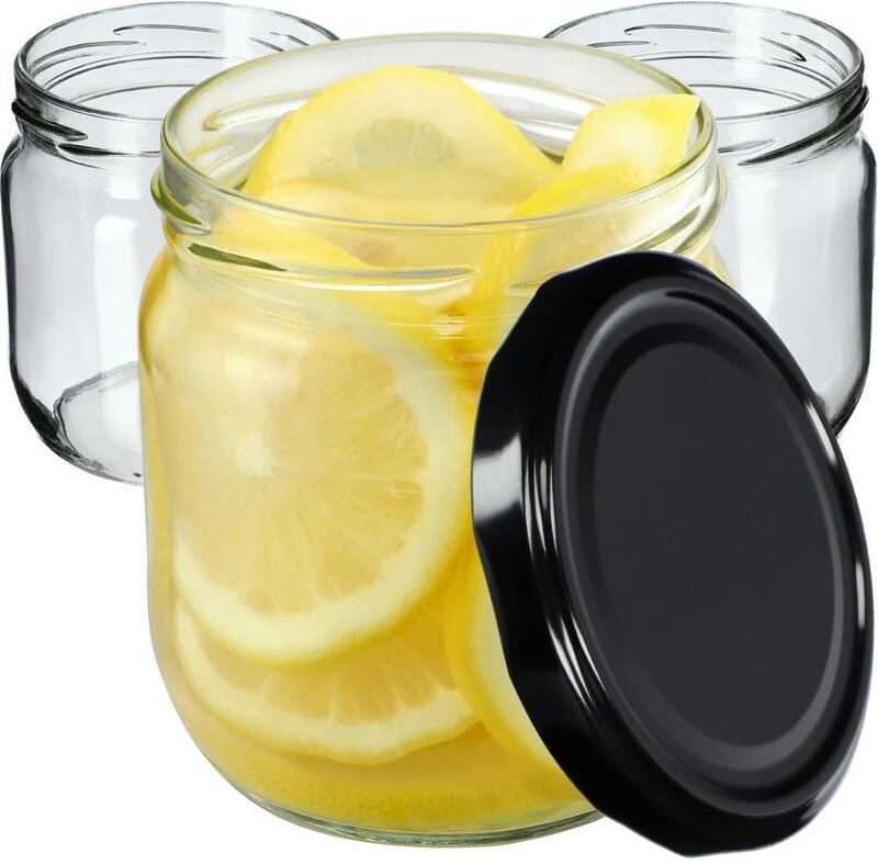 Marmeladengläser 425ml, Einmachgläser mit Schraubdeckel, Gläser mit Schraubverschluss, Einweck - Kadax