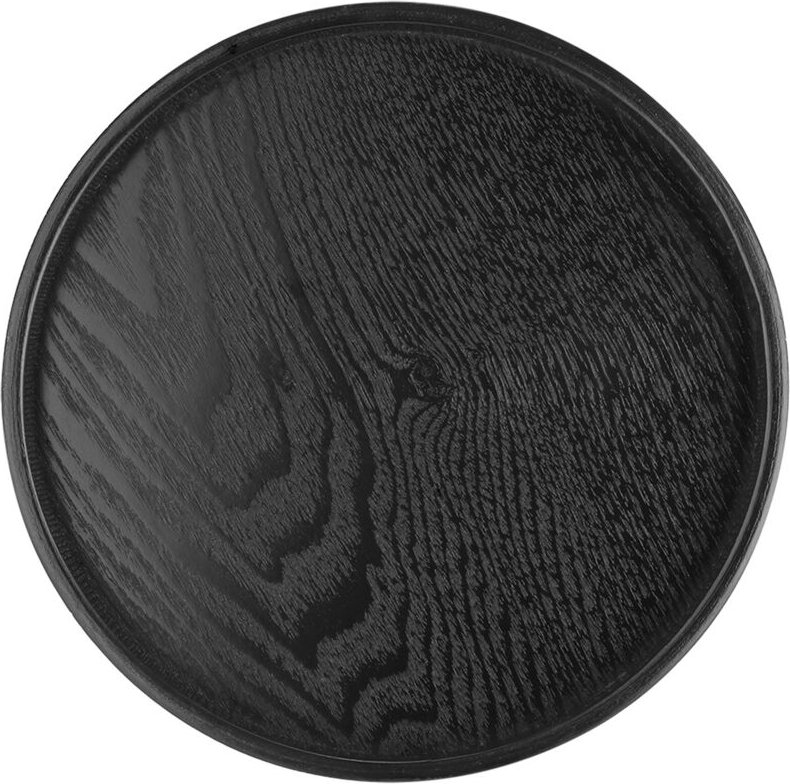 Rundes Serviertablett aus Massivholz für Tee, Kaffee, Snacks, Speisen, Mahlzeiten - Rutschfestes Holztablett mit erhöhte...