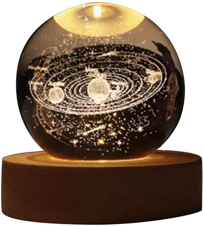 Valentinstag Geschenk Galaxy Kristallkugel Lampe 3D Planet Mond usb led Nachtlicht,E