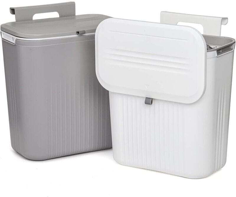 Poubelle À Compost 2 Pièces Suspendue Avec Couvercle Pour Cuisine Salle De Bain Bureau