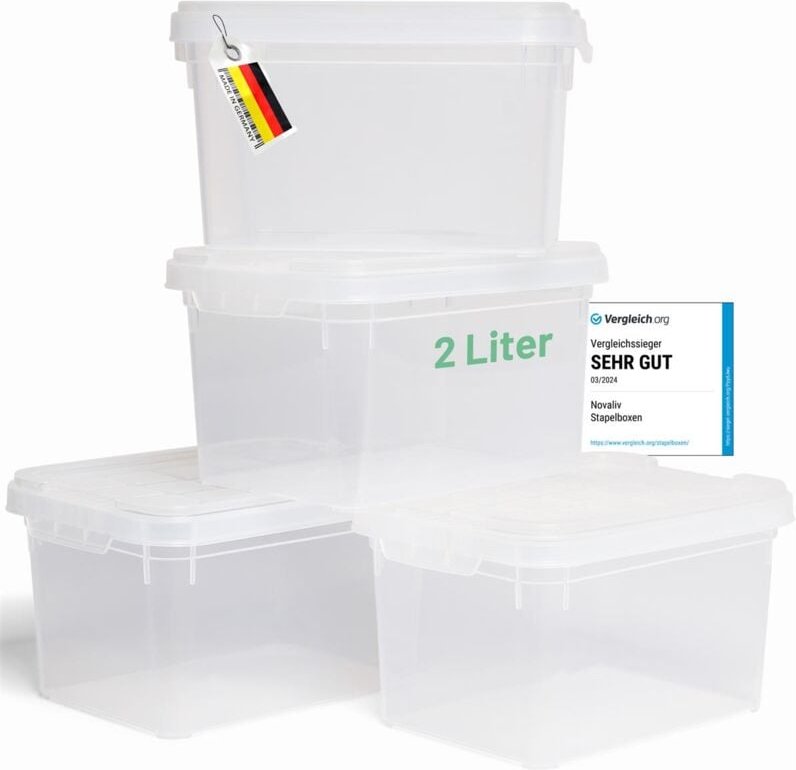 Novaliv - 4x Aufbewahrungsbox 4x Aufbewahrungsbox, 4x Deckel