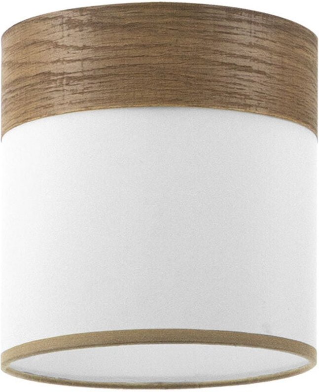 Fabrilamp - Cloe weiß/dunkles Holz E27 Streifen/Schirm de Decke (Ø16 x 16 x 16 x 16 cm), mehrfarbig, Einheitsgröße