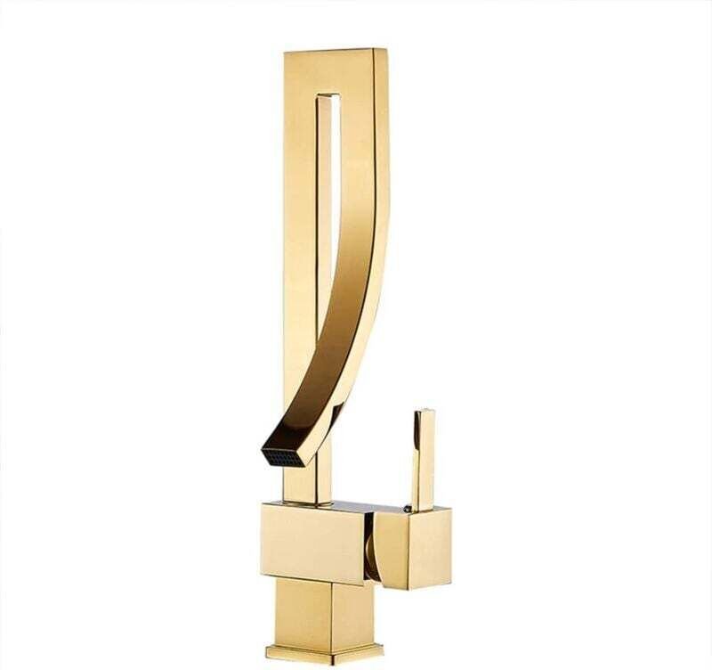 Waschtischarmatur, 360° schwenkbare Waschtischarmatur, moderne Einhebel-Waschtischarmatur aus Messing, schwarz