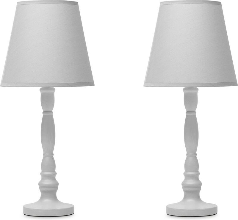 Gitta 2er Set klassische Tischlampen, Grau - Konsimo