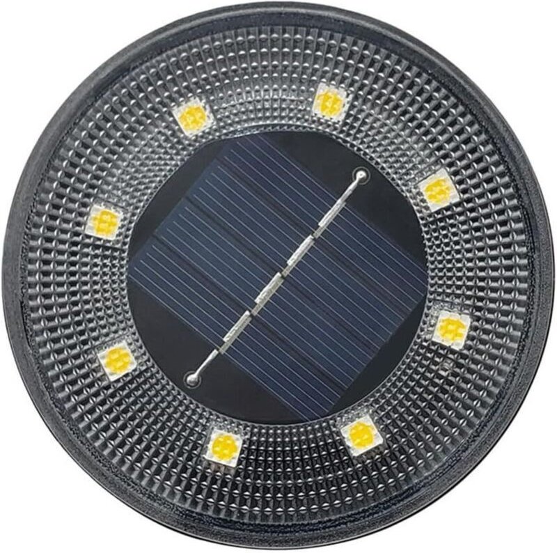 Set mit 8 Solar-Außenleuchten, Solar-Bodenleuchten, IP68 wasserdichte Flachleuchten, helle Solar-Gartenbeleuchtung, Sola...