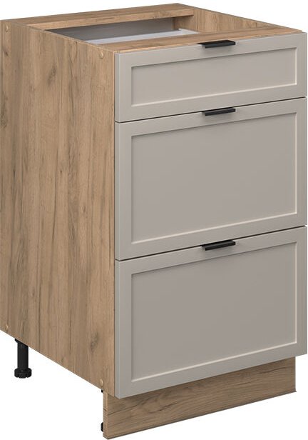 Vicco - Küchenunterschrank Fame-Line, GrauBeige, 50 cm ohne Arbeitsplatte