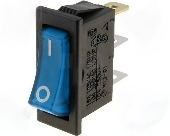 SCI - Einpoliger blauer OFF-ON-Wippschalter 10A/250Vac mit Beleuchtung