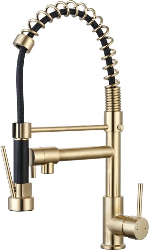 Essebagno - Big Pro Spültischarmatur mit Gold-Duscharmatur