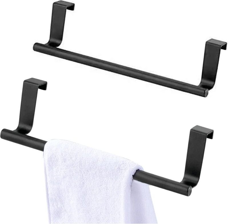 Küchenhandtuchhalter, Geschirrtuchhalter, Hängeschienen aus Edelstahl für Küchen- und Badezimmertüren, platzsparendes Kü...