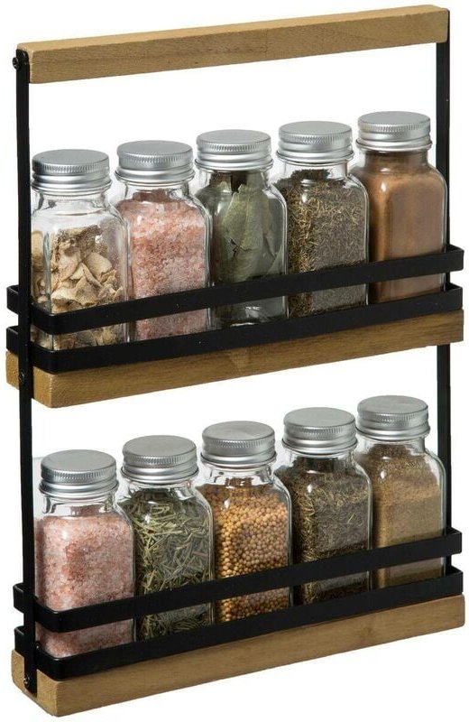 5five Simply Smart - Gewürzregal blackwood, 10 Glasbehälter mit Gewürzen