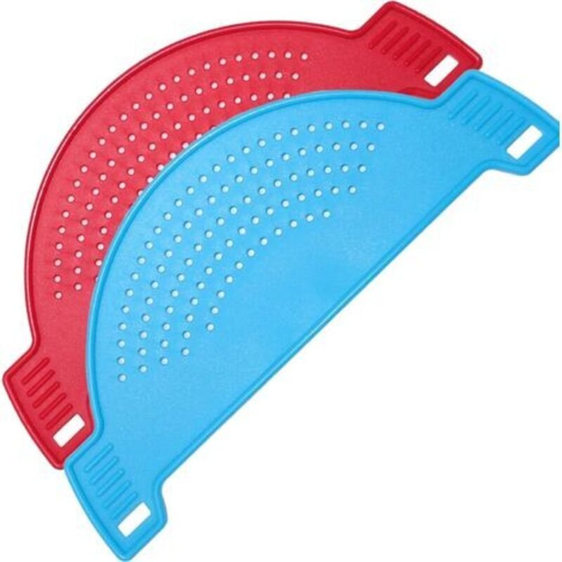 2er-Set Kunststoff-Abtropfflächen in Halbmondform mit Griff, hitzebeständig, für Pasta, Gemüse, Obst, Küchenutensilien, ...