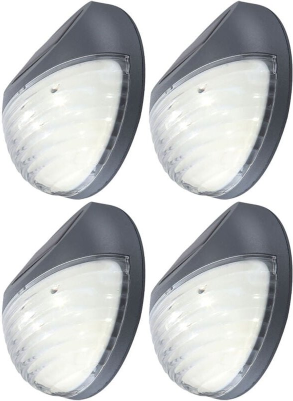 Thumbnail - Etc-shop - 4er Set led Außen Garten Lampen Zaun Leuchten IP44 Beleuchtung rund modern