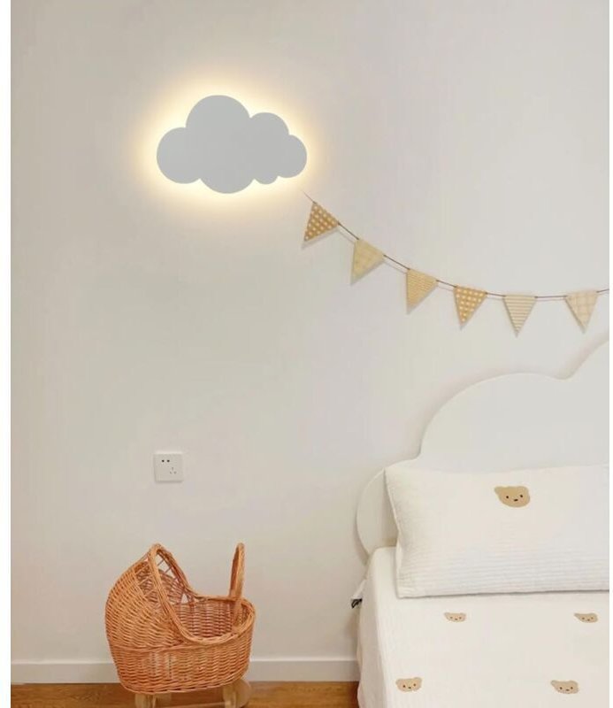 Led Wandleuchte Kinderzimmer Warmes Licht Schlafzimmer Leselampe Weiße Kreative Wolken Wohnzimmer Nachtlampe Flur Nachtt...