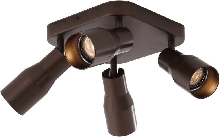 Deckenstrahler quadratisch dunkelbronzefarben GU10 50 mm 4-flammig - Stanley