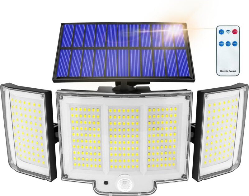 Solar-Außenlampe, 1 Einheit, 1500 lm, IP65, 270°-Sensor, 3 Modi, Solar-Außenbeleuchtung, leistungsstarke Solar-Außenlamp...