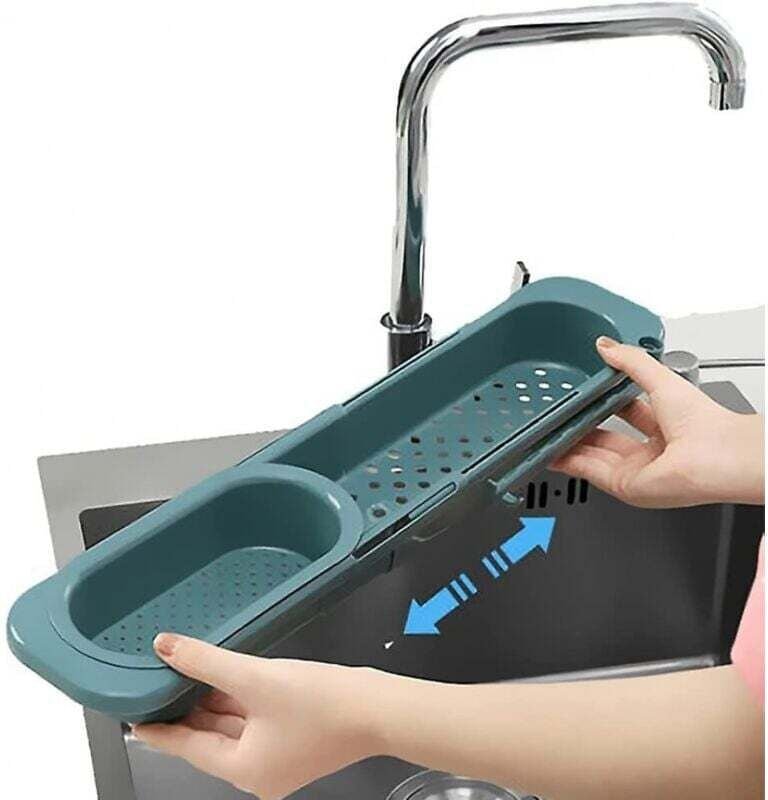 Teleskop-Schwammhalter, Spülbecken-Organizer, Teleskop-Spülbecken-Aufbewahrungsgestell, Teleskop-Küchenspülen-Ablagekorb