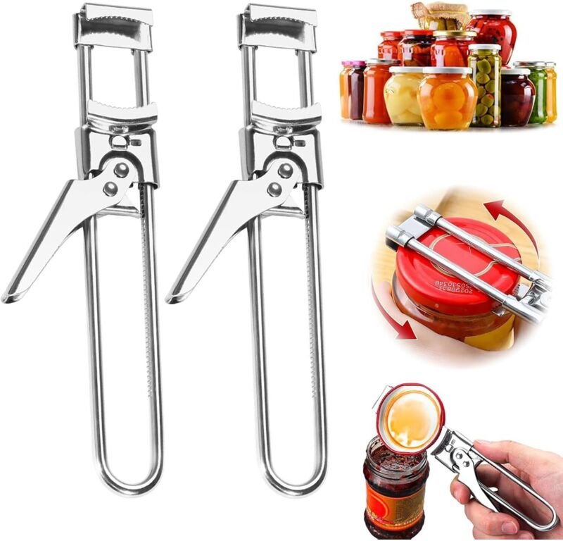 Stück manuell verstellbarer Dosenöffner, Dosenöffner für ältere Hände, universeller Glasöffner, verstellbarer und multif...