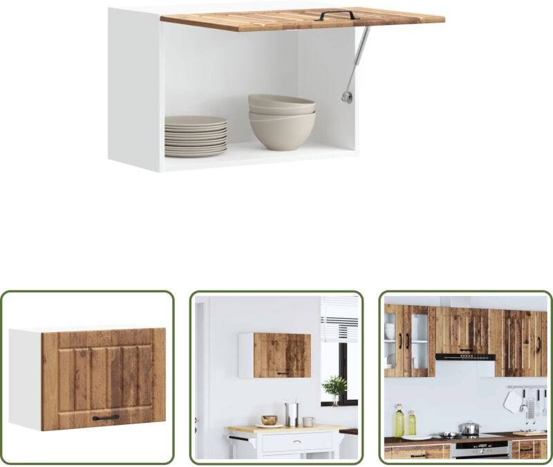 Küchenmöbel - Küchen-Hängeschrank Lucca Altholz-Optik Holzwerkstoff