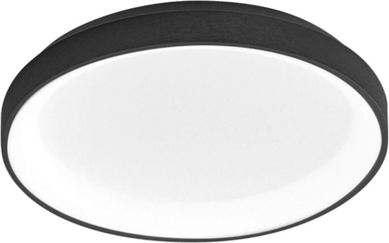 Krizia - Dimmbare LED-Deckenleuchte 30W 3000K - Warmes Licht 2600lm, Opaldiffusor, schwarzer Rahmen, IP20, T.27 cm, mode...