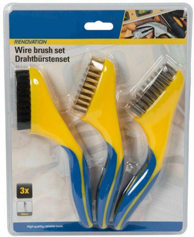 Trade Shop Traesio - Trade Shop - 3 x pulized spacs acciaio kit pittura spazzola für ferro fai da te -