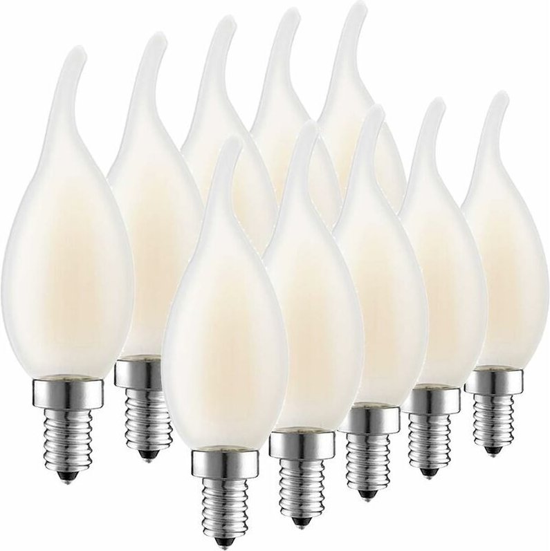 E14 LED-Filamentlampe, 10er-Packung, 4 Watt Leistungsaufnahme (entspricht 40 W Glühlampe), 2700 K warmweiß, 400 lm, 360°...