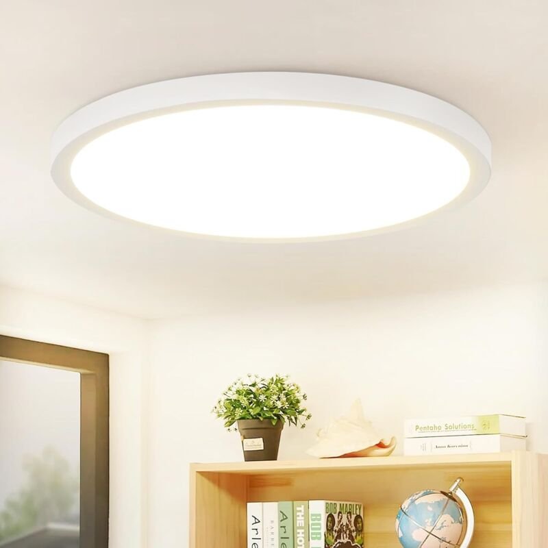Led Deckenleuchte Rund Flach - 24W Weiß Deckenlampe Modern Flurlampe Neutralweiß 4000K, Ultra Dünn 23 cm IP44 für Küche ...
