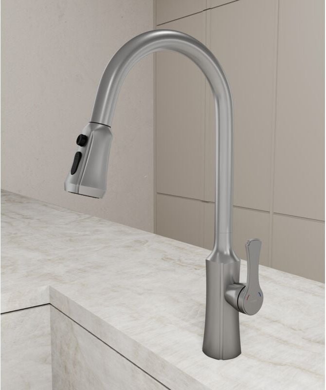 Spültisch-Einhandmischer Nickel gebürstet - Beata