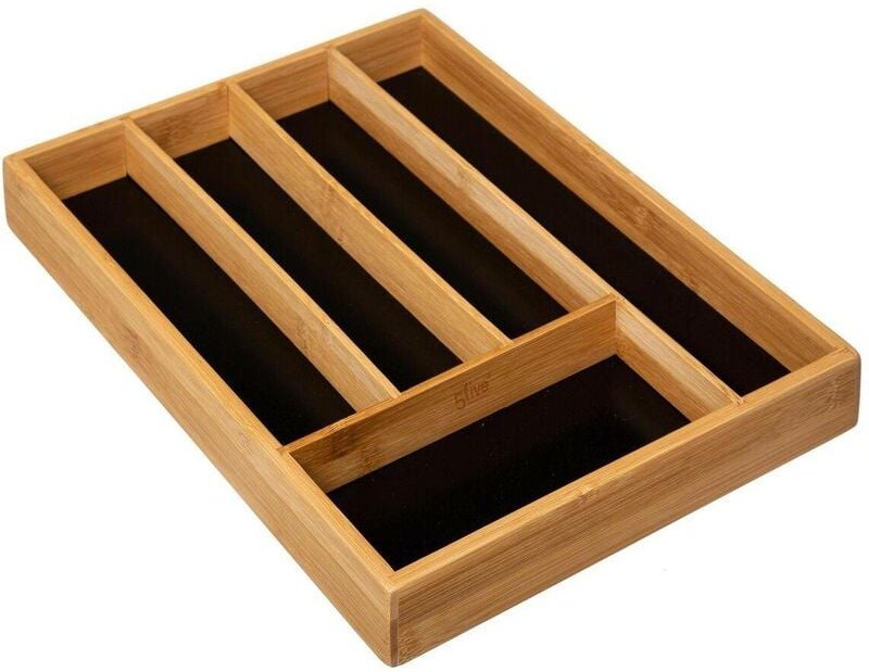 5five Simply Smart - Besteckkasten mit 5 fächern black bambus - 5five