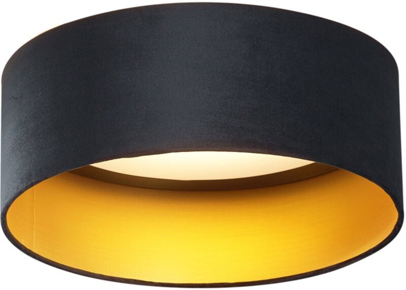 Moderne Deckenleuchte Schwarz Samt 40cm inkl. led 3-Stufen Dimmbar - Sue