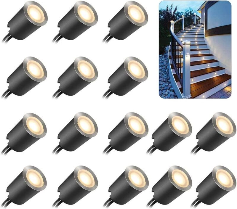Gabrielle 16 LED-Außenstrahler, IP67 wasserdicht, ø 32 mm, Außeneinbaustrahler für Holzterrasse, Schwimmbad, Gartentrepp...