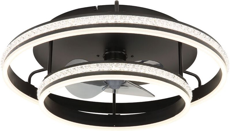 Deckenventilator Deckenlampe Ventilatorleuchte LED dimmbar schwarz Fernbedienung