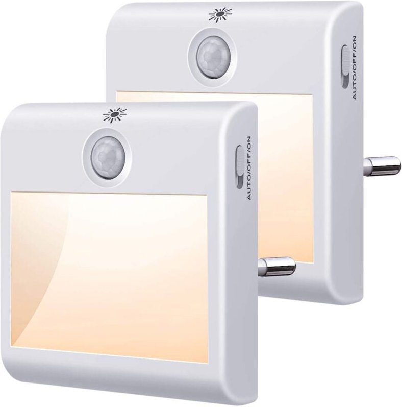 Nachtlicht mit Bewegungsmelder Batteriebetrieben, 2 Stück LED Nachtlicht mit 3 Modi (AUTO/AUS/EIN), Kinder mit Haftend f...