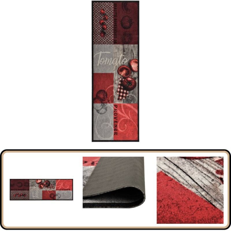 Küchenbodenmatte Waschbar Tomate 60x180 cm - Teppich - Bodenmatte - Küchenmatte - Türmatte - Wohnraumteppich