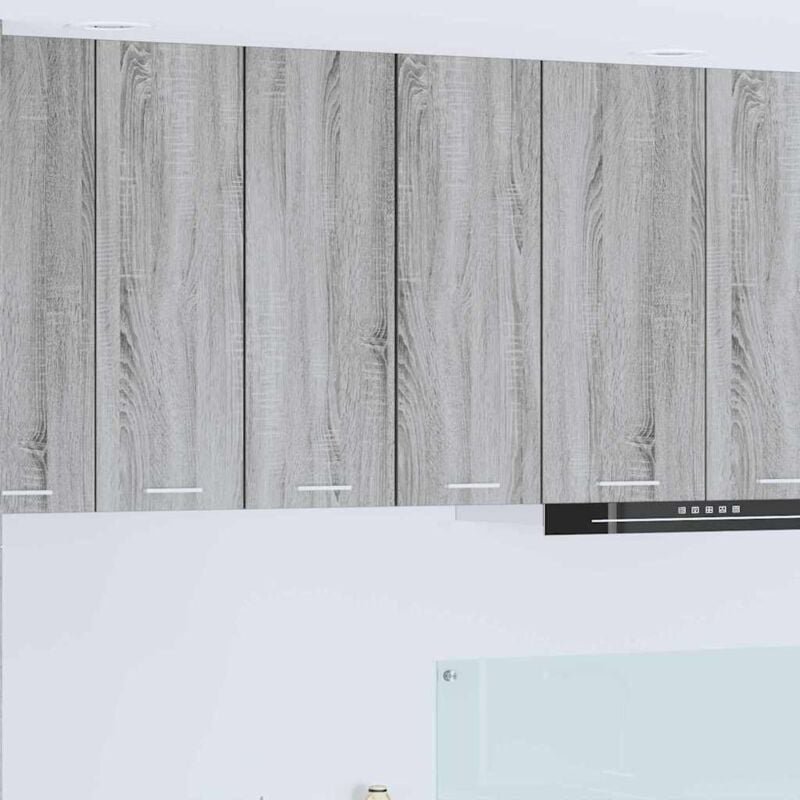 Hängeschrank mit Tür Riga Grau Sonoma und Weiß 30 x 31 x 80 cm vidaXL