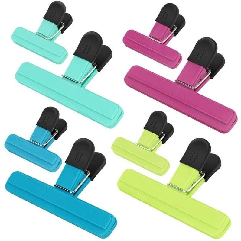 Beutelclips, 8er-Set Lebensmittelclips, verbesserte Beutelclips mit großer Öffnung und manipulationssicheren Griffen zur...