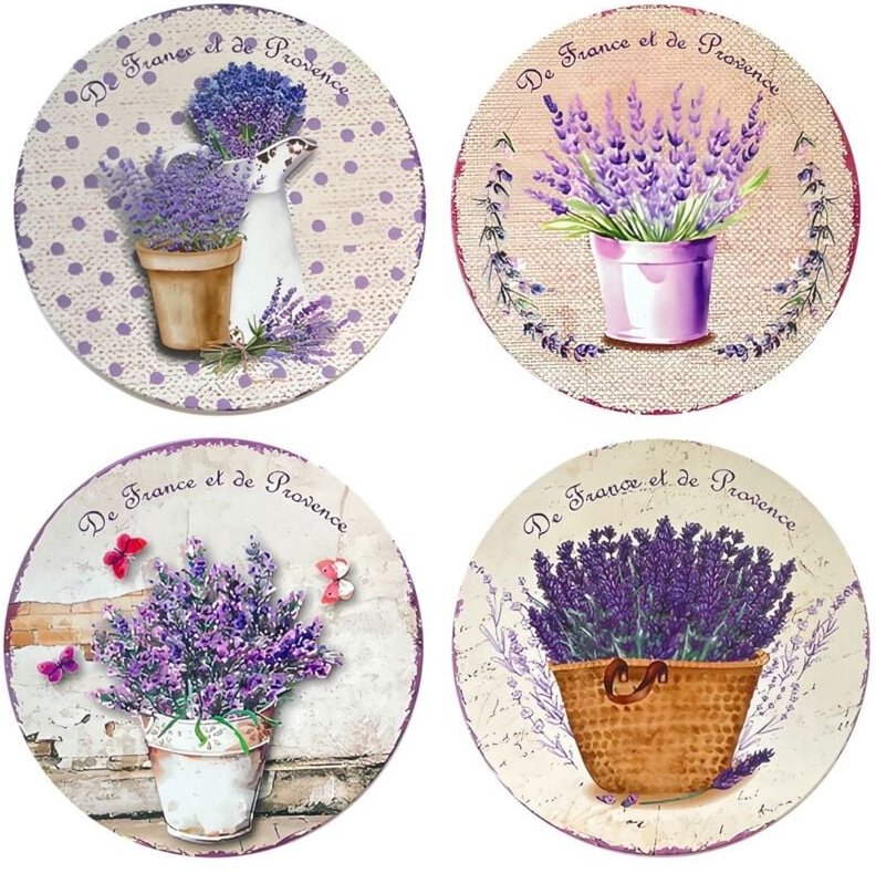 Lavendel-Untersetzer, 4 Einheiten, dekorative Keramik-Tischmatte, ideales Geschenk, elegantes Küchenzubehör