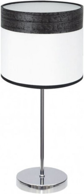 Fabrilamp Cloe Tischlampe 1xe14 Chrom/Weiß-Holz Schwarz 42X18X18 cm