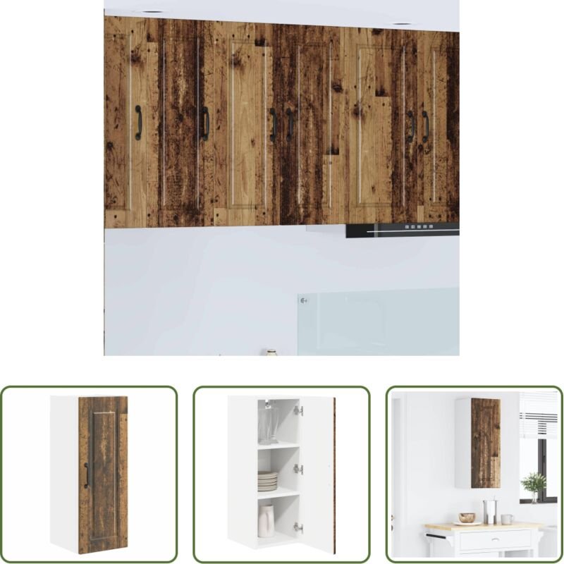 Holzschrank - Küchenschrank mit Regal Altholz 30 x 31 x 80 cm Holzwerkstoff