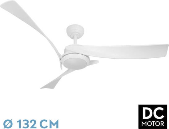 Abrila - Ventilador dc tarento Farbe Blanco con tres Aspas con 6 Velocidades Ajustables con 3 Temperaturas de Luz con Me...