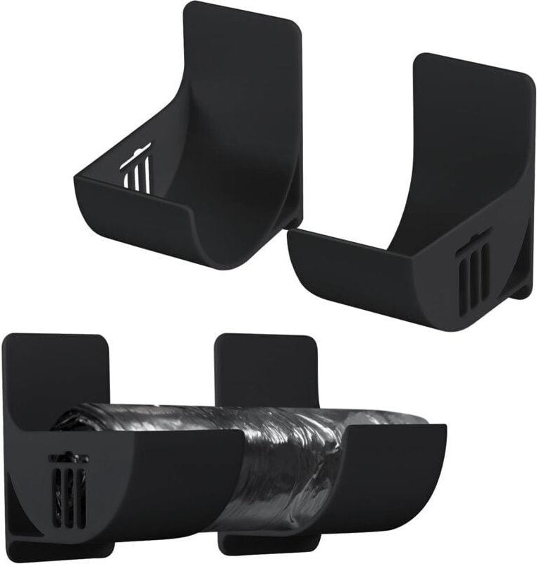 Set mit 4 kleinen 6,35 cm Müllbeutelhaltern, Müllbeutelspender aus Kunststoff, Küchenschrank-Organizer (schwarz)