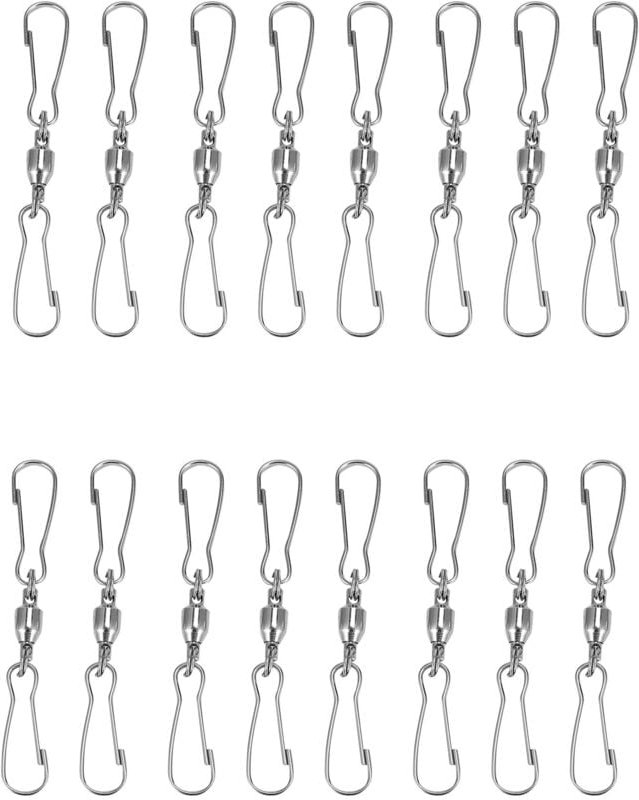 Tlily - 16Er Pack Spinning Double Clip Drehhaken für Windspinner, Windsack, VogelhäUschen, Windspiele Crystal Twisters P...